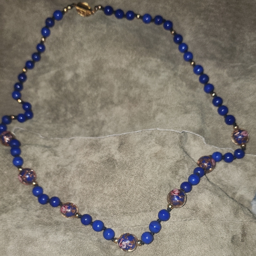 Elegant Blue Beaded Necklace